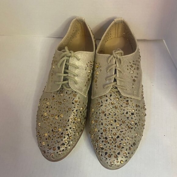 Chic By Lady Couture Women’s metallic gold flat oxford shoes, size 9 - Picture 1 of 7